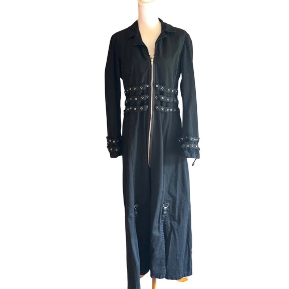 Tripp nyc Jackets & Blazers - Tripp NYC Black Gothic Maxi Trench Coat Corset Lace Up Back, Grommet, 2X